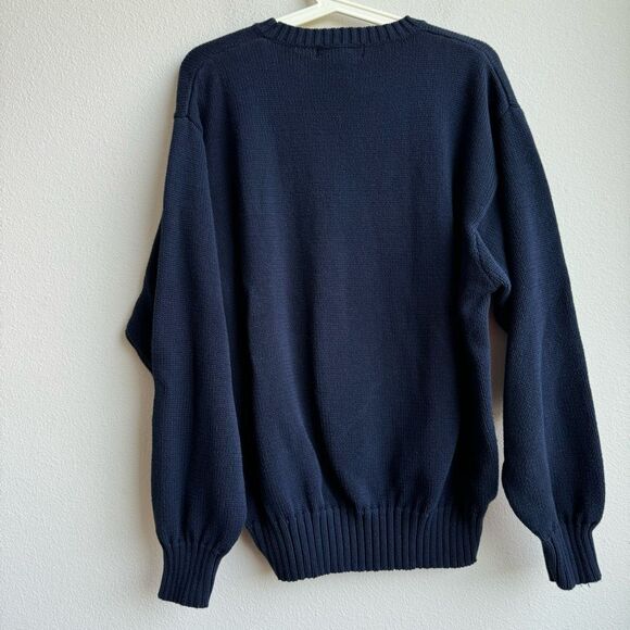 Vintage Unisex Knit France Oversized Preppy Grandpa Boat Como Size Large Cotton - Picture 5 of 6